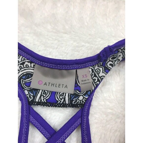 Athleta Tic Tac Toe Yoga Tank Top Size XS Racerback Gathered Waist - Picture 5 of 10
